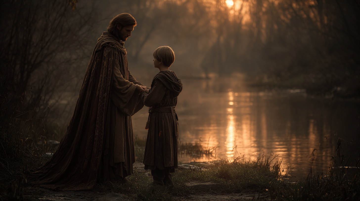 alewek_modern_Christian_mentor_passing_a_worn_cloak_to_a_youn_7abac459-ce16-455b-89b9-f11b51e1c51d_2